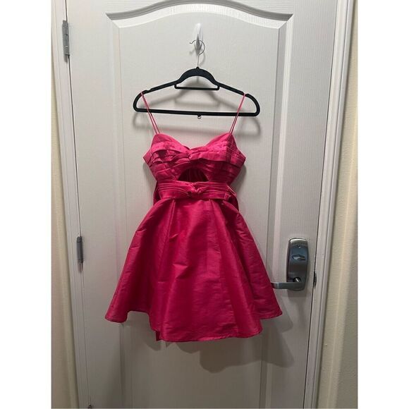 Helen O'Connor Voluminous Nova Cut Out Mini Party Pink Dress Prom Sz 4 NWT$599 - Picture 4 of 7